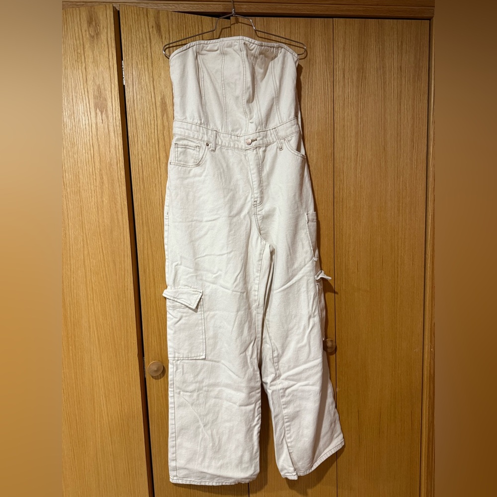 Wild Fable denim strapless jumpsuit